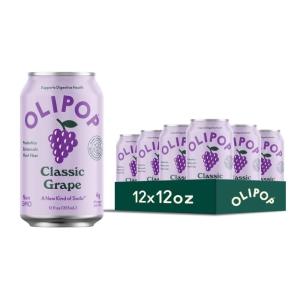 imageOLIPOP Prebiotic Soda Pop Cherry Vanilla A New Kind of Soda Packed with Prebiotics Fiber and Botanicals Gluten Free Vegan GMO Free 12oz 12CansClassic Grape