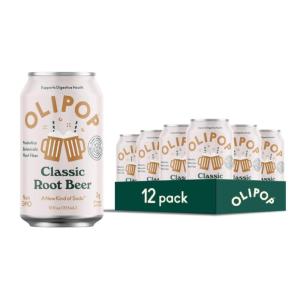 imageOLIPOP Prebiotic Soda Pop Cherry Vanilla A New Kind of Soda Packed with Prebiotics Fiber and Botanicals Gluten Free Vegan GMO Free 12oz 12CansClassic Root Beer