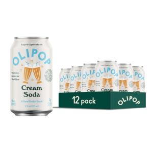 imageOLIPOP Prebiotic Soda Pop Cherry Vanilla A New Kind of Soda Packed with Prebiotics Fiber and Botanicals Gluten Free Vegan GMO Free 12oz 12CansCream Soda