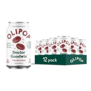 imageOLIPOP Prebiotic Soda Pop Cherry Vanilla A New Kind of Soda Packed with Prebiotics Fiber and Botanicals Gluten Free Vegan GMO Free 12oz 12CansDoctor Goodwin