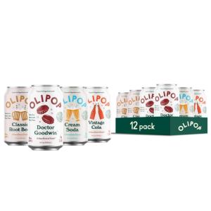 imageOLIPOP Prebiotic Soda Pop Cherry Vanilla A New Kind of Soda Packed with Prebiotics Fiber and Botanicals Gluten Free Vegan GMO Free 12oz 12CansVariety Classic Flavors