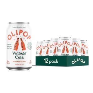 imageOLIPOP Prebiotic Soda Pop Cherry Vanilla A New Kind of Soda Packed with Prebiotics Fiber and Botanicals Gluten Free Vegan GMO Free 12oz 12CansVintage Cola