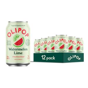 imageOLIPOP Prebiotic Soda Pop Cherry Vanilla A New Kind of Soda Packed with Prebiotics Fiber and Botanicals Gluten Free Vegan GMO Free 12oz 12CansWatermelon Lime