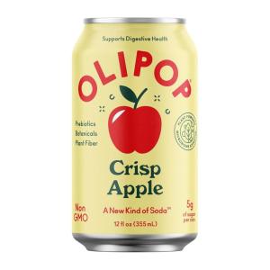 imageOLIPOP Prebiotic Soda Pop Crisp Apple A New Kind of Soda Packed with Prebiotics Fiber and Botanicals Gluten Free Vegan GMO Free 12oz Single Can
