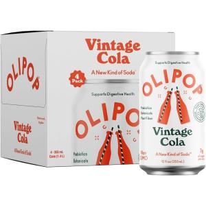 imageOLIPOP Prebiotic Soda Pop Vintage Cola Prebiotics Botanicals Plant Fiber 12 fl oz 4 Cans