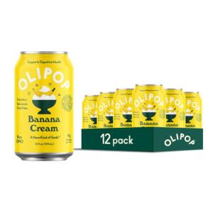 imageOLIPOP Prebiotic Soda Pop Vintage ColaPantry Pack Packed with Prebiotics Fiber and Botanicals Gluten Free Vegan GMO Free 12oz 12CansBanana Cream