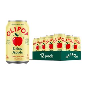 imageOLIPOP Prebiotic Soda Pop Vintage ColaPantry Pack Packed with Prebiotics Fiber and Botanicals Gluten Free Vegan GMO Free 12oz 12CansCrisp Apple