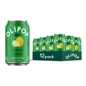 imageOLIPOP Prebiotic Soda Pop Vintage ColaPantry Pack Packed with Prebiotics Fiber and Botanicals Gluten Free Vegan GMO Free 12oz 12CansLemon Lime