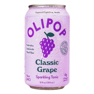 imageOLIPOP  Classic Grape Sparkling Tonic Healthy Soda Prebiotic Soft Drink Aids Digestive Health ampamp Immune Health High in Plant Fiber Caffeine Free Low Calorie Low Sugar 12 oz