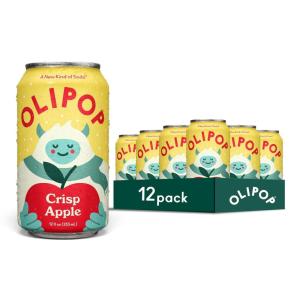 imageOLIPOP Prebiotic Soda Pop Pantry Pack Packed with Prebiotics Fiber and Botanicals Gluten Free Vegan GMO Free 12oz 12Cans SpongeBob Pineapple ParadiseCrisp Apple